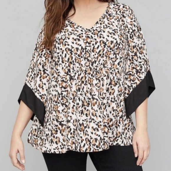 Lane Bryant Tops - Lane Bryant Flowy Leopard Animal Print Top Blouse Sz 22 / 24 3X